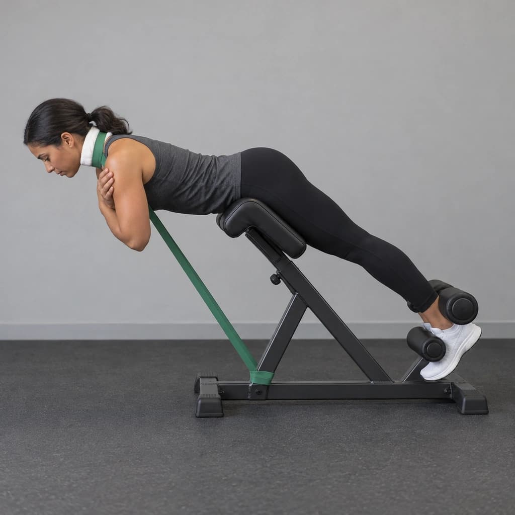 Band Back Extension on a Hyperextension Bench