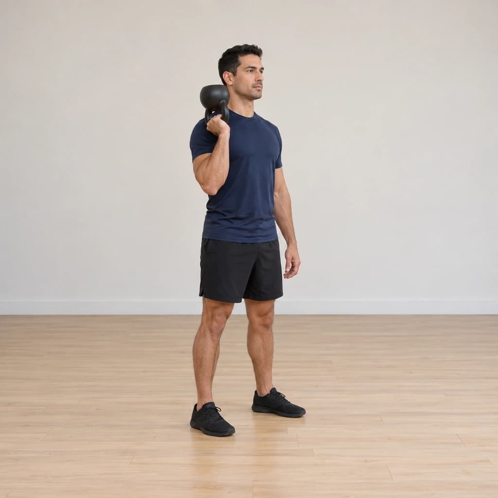 Bottom-Up Kettlebell Squat