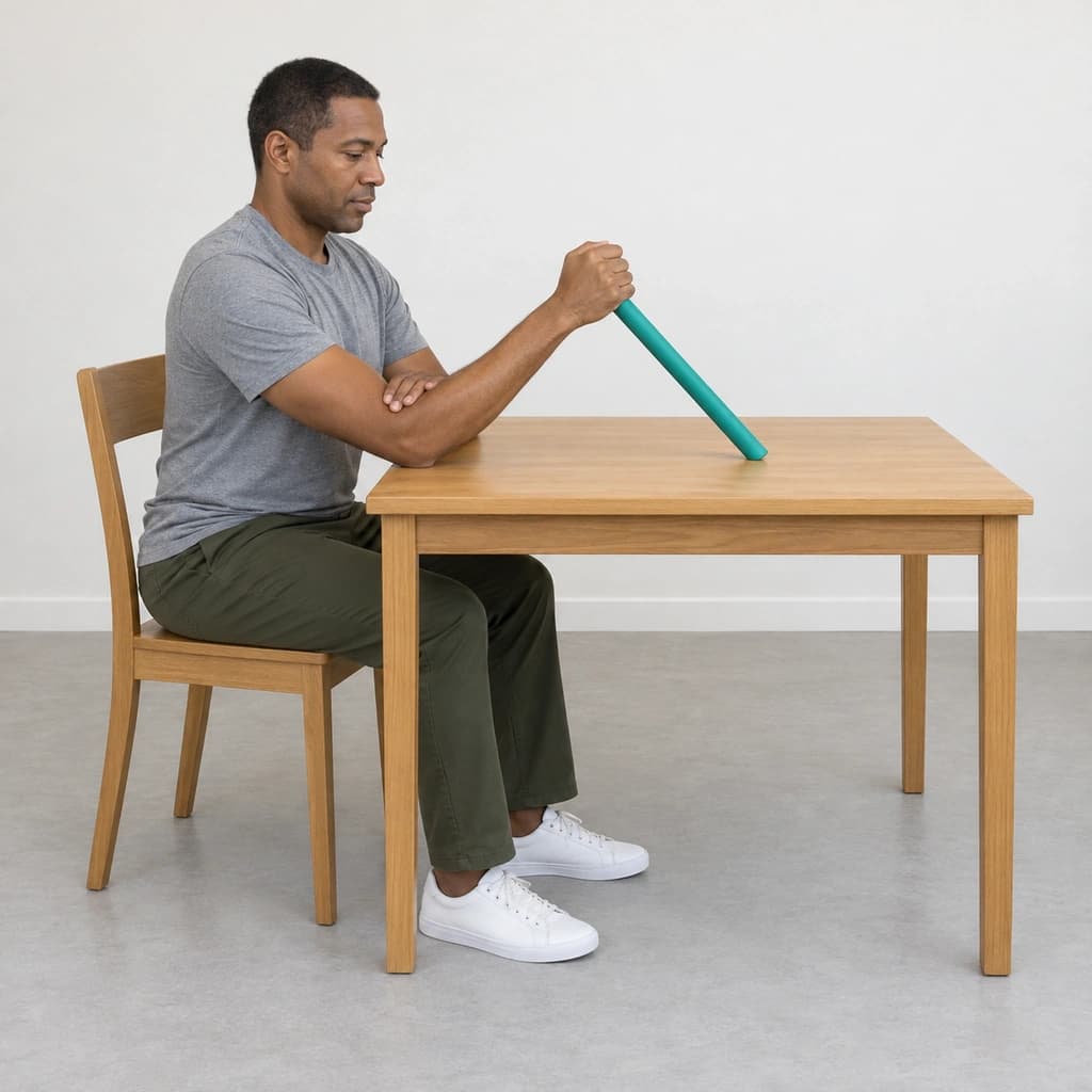 FlexBar Wrist Ulnar Deviation With the Elbow on a Table