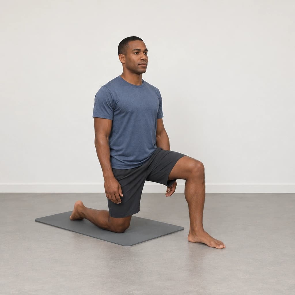 Half-Kneeling Balance Hold With a Self-Tossed Two-Handed Ball Catch