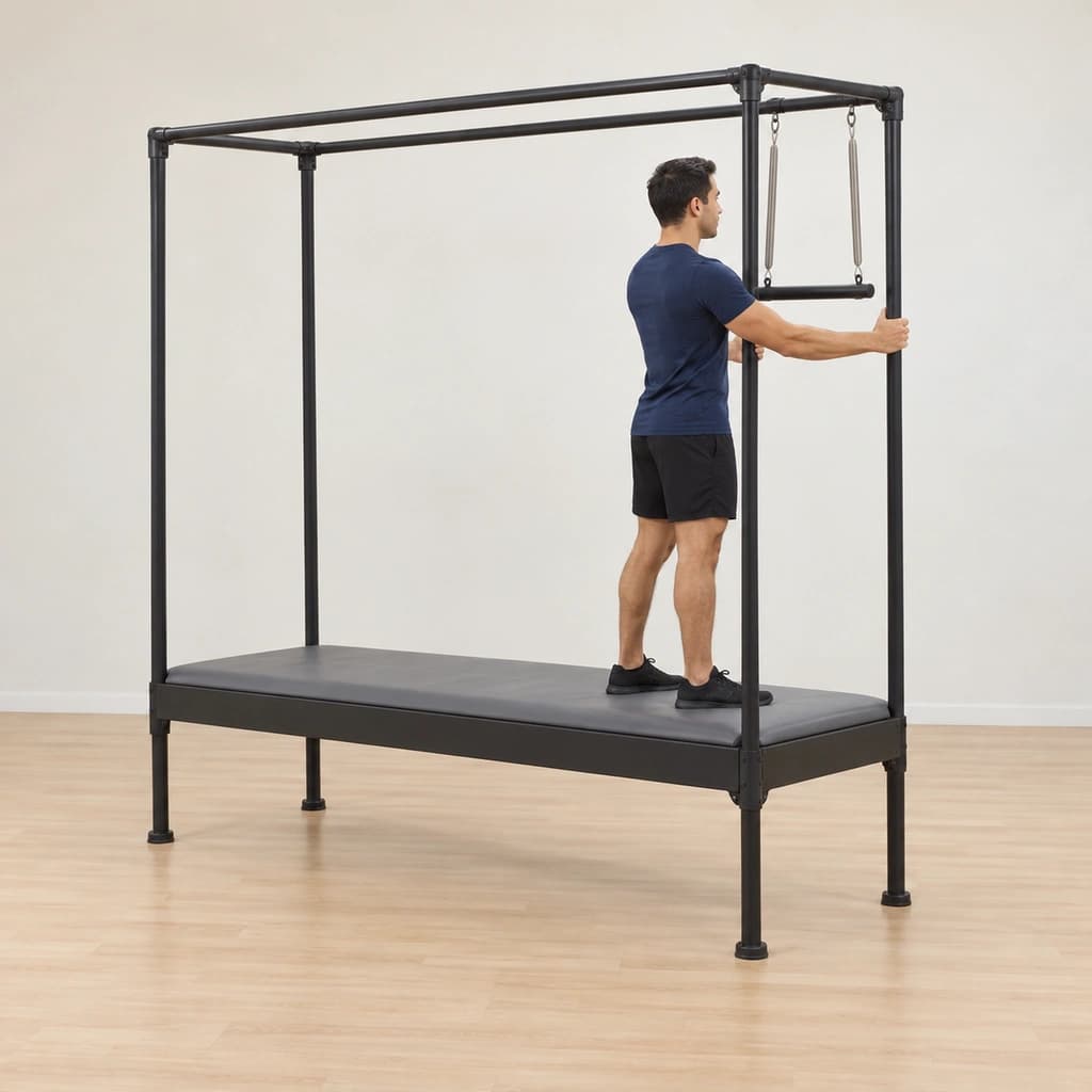 Hanging Pull-Up With Trapeze on the Pilates Cadillac