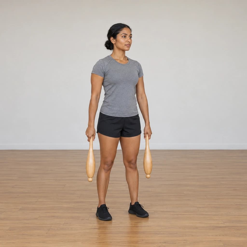 Indian Club Alternate Double-Handed Side-Swing Pendulum
