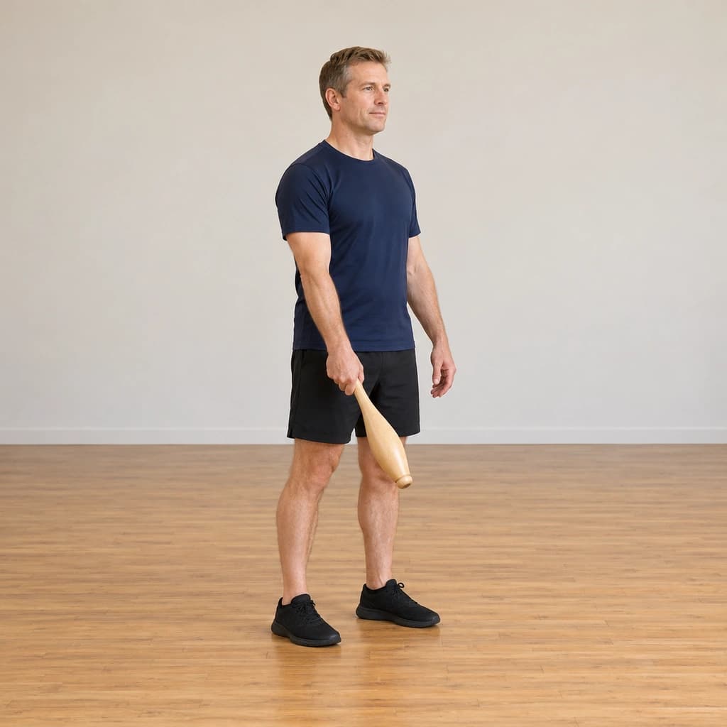 Indian Club Front-Swing Pendulum with Hand Change