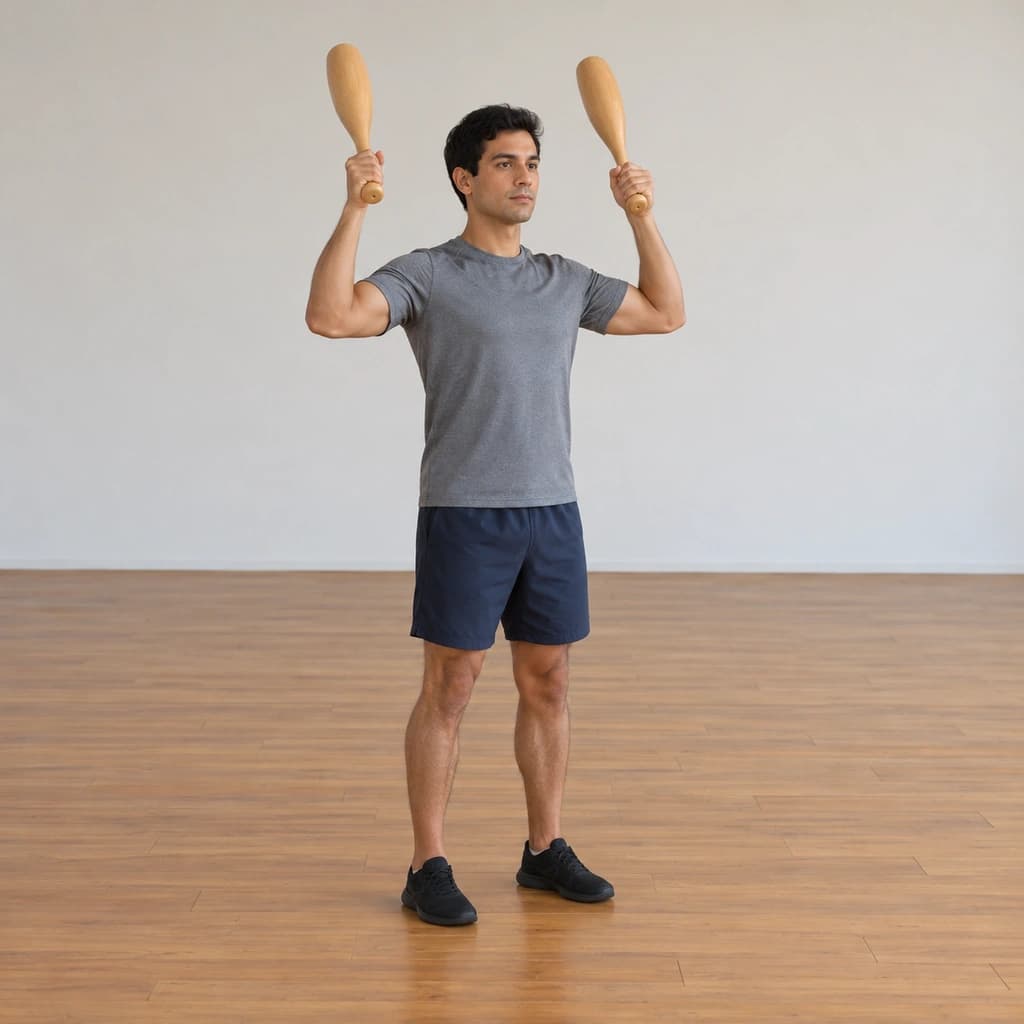 Indian Club Parallel Swing to Front