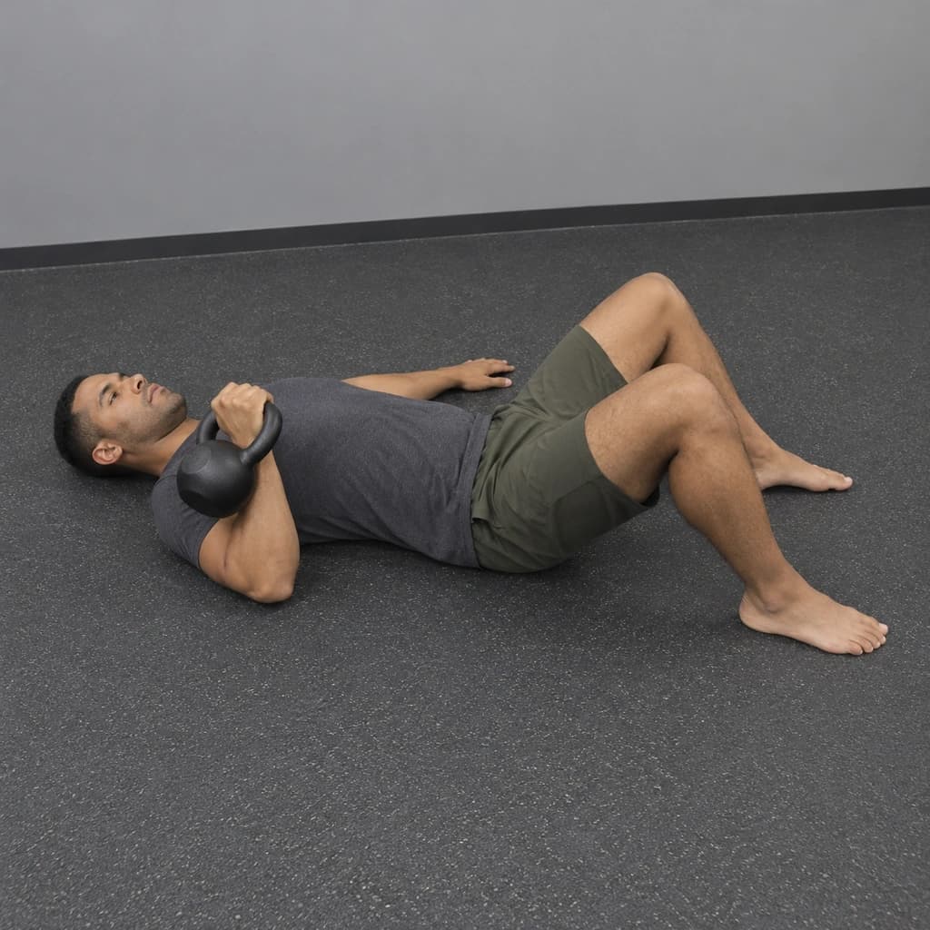 One-Arm Kettlebell Floor Press