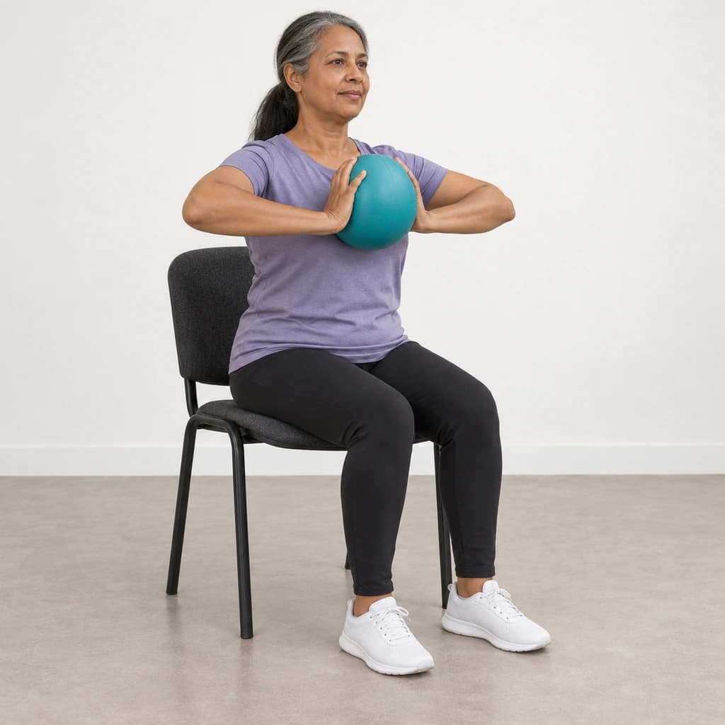 Seated Bump-Ball Chest Press