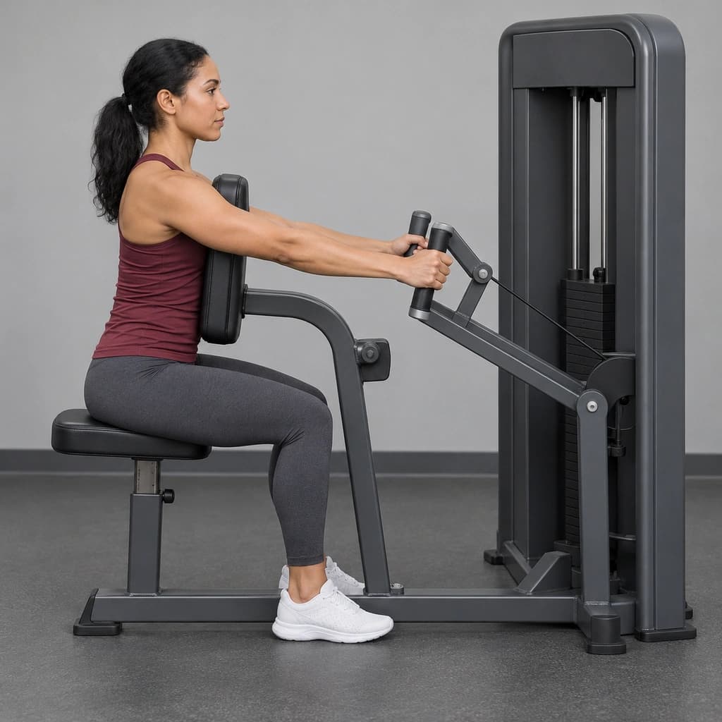 Seated Row, Chest-Pad Selectorized Machine
