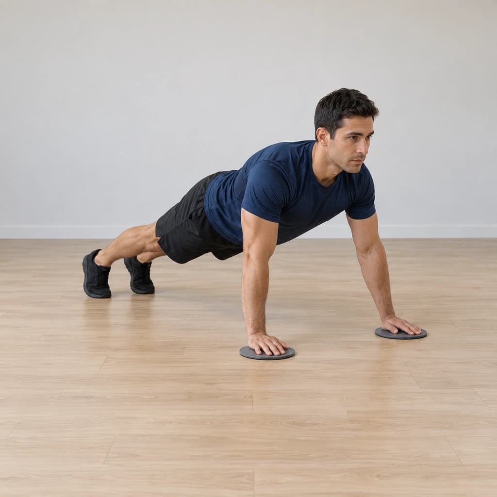 Slider Archer Push-Ups