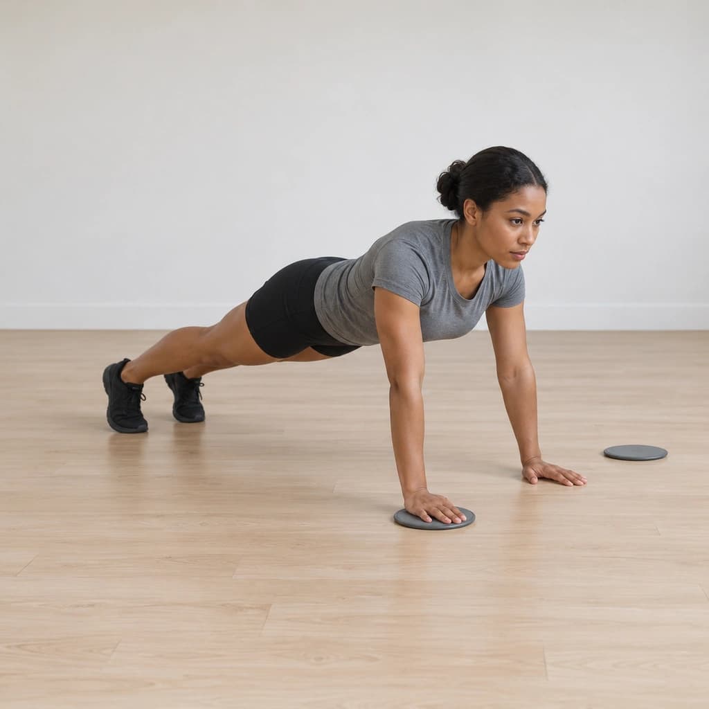 Slider Push-Up With Forward Hand Reach