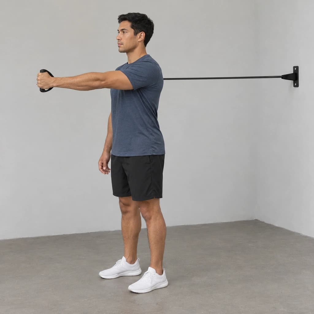 Standing Serratus Press with Resistance Band