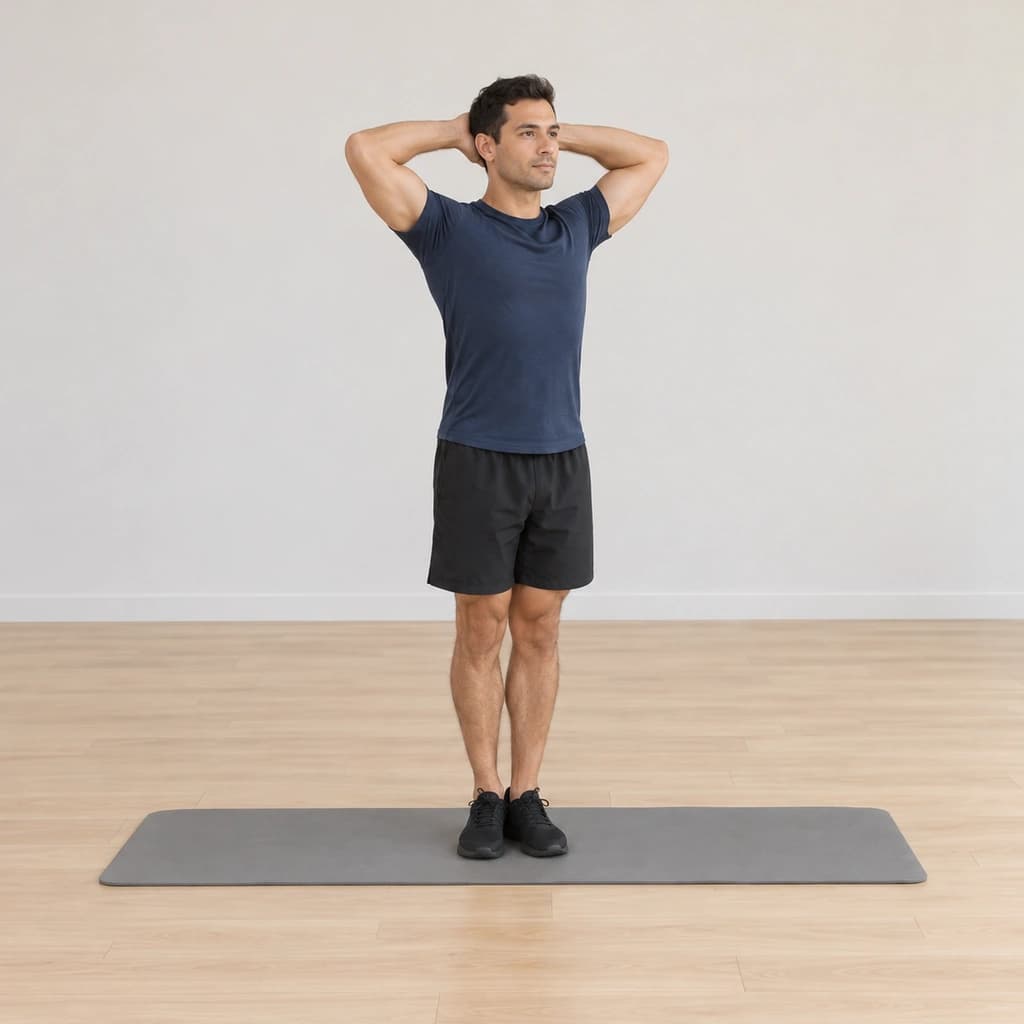 Standing Tendon Stretch on the Pilates Mat