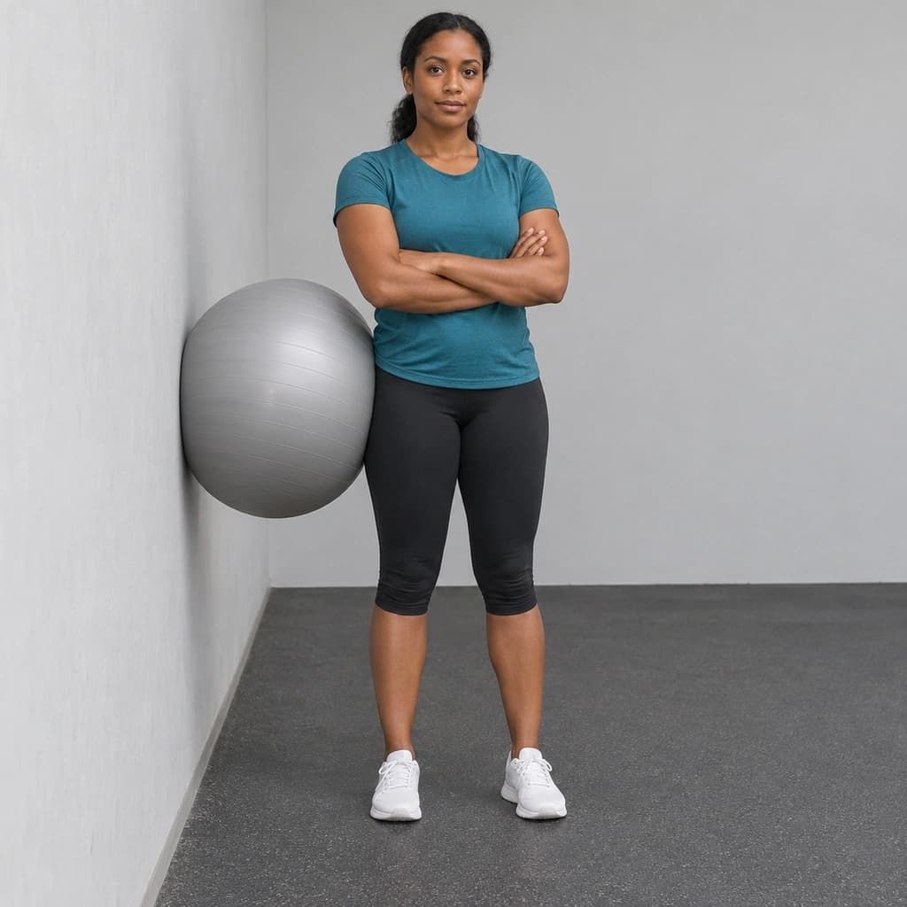 Wall Ball Isometric Hip Abduction