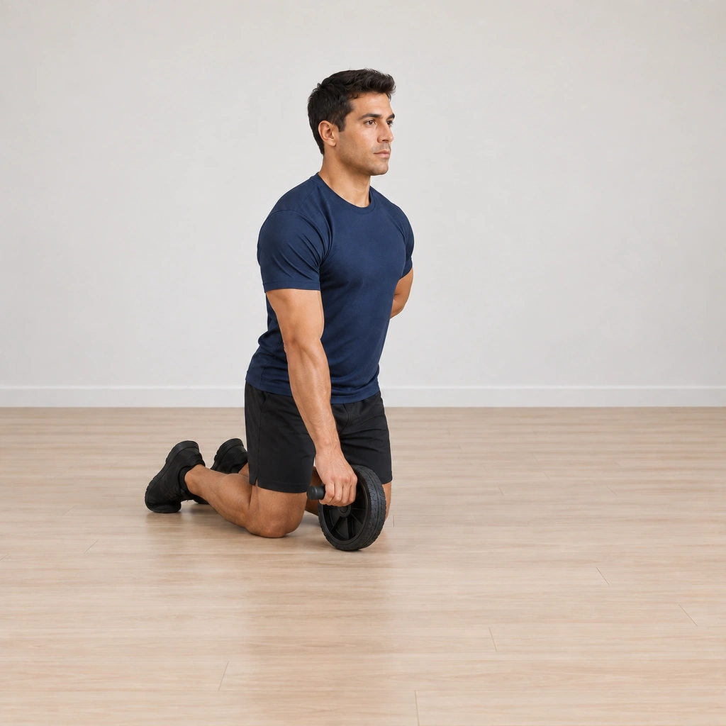 He pulls the wheel back under his right shoulder: trunk rising back toward upright, right arm drawing the wheel home; his left arm still folded behind his back.
