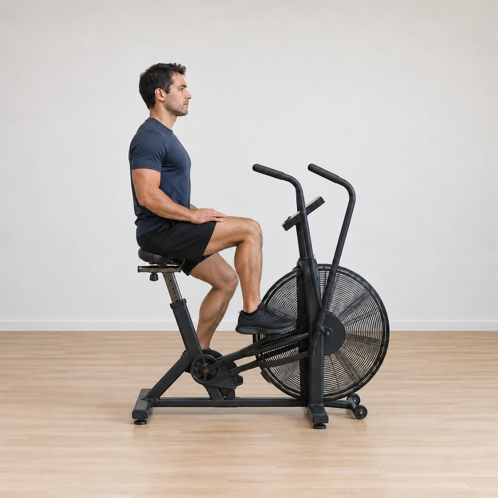 He pedals on evenly - his left pedal now driving down through the midfoot and heel, the right leg circling up, hands still parked and chest up.