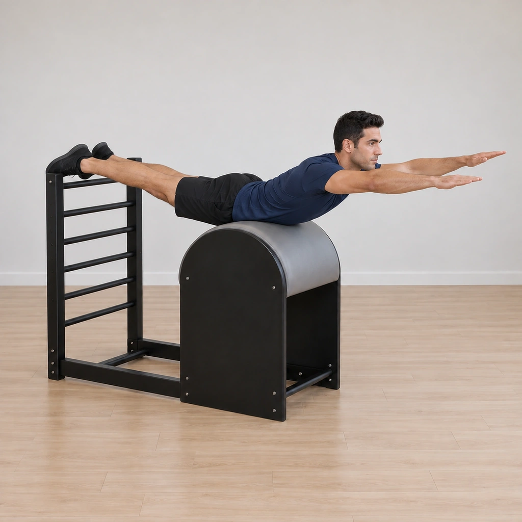 He has lifted arms, chest and legs higher off the apex - an extended prone hold with length through the low back.