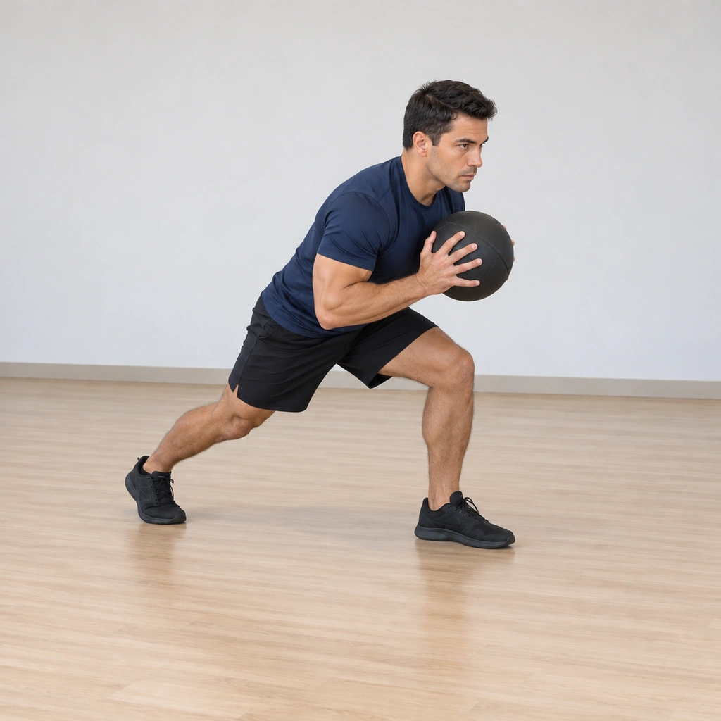 His second foot plants firmly under him, the ball held tight at his chest with both hands, coiled for the push.