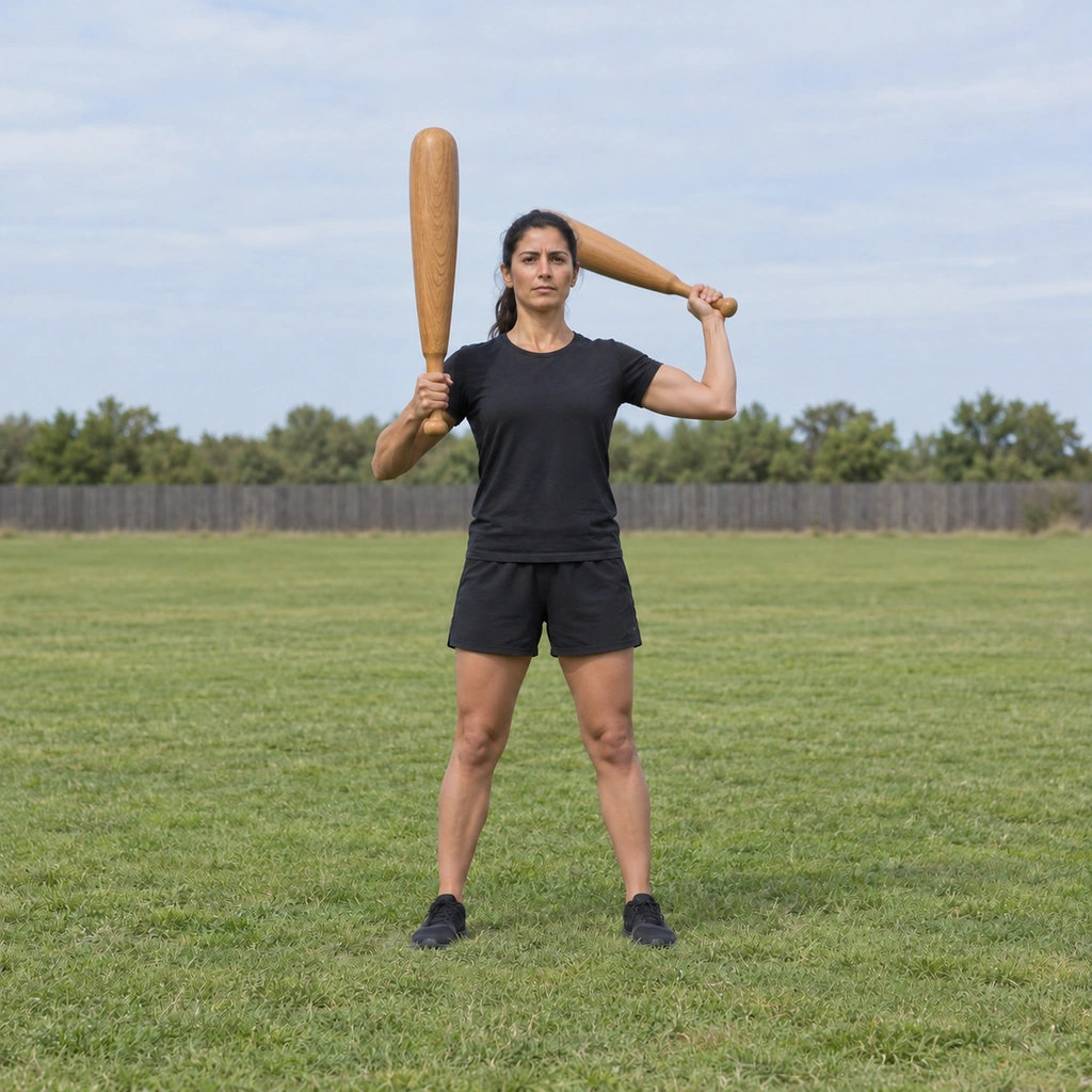 A woman swinging her left meel to the back while her right meel stays vertical in front.