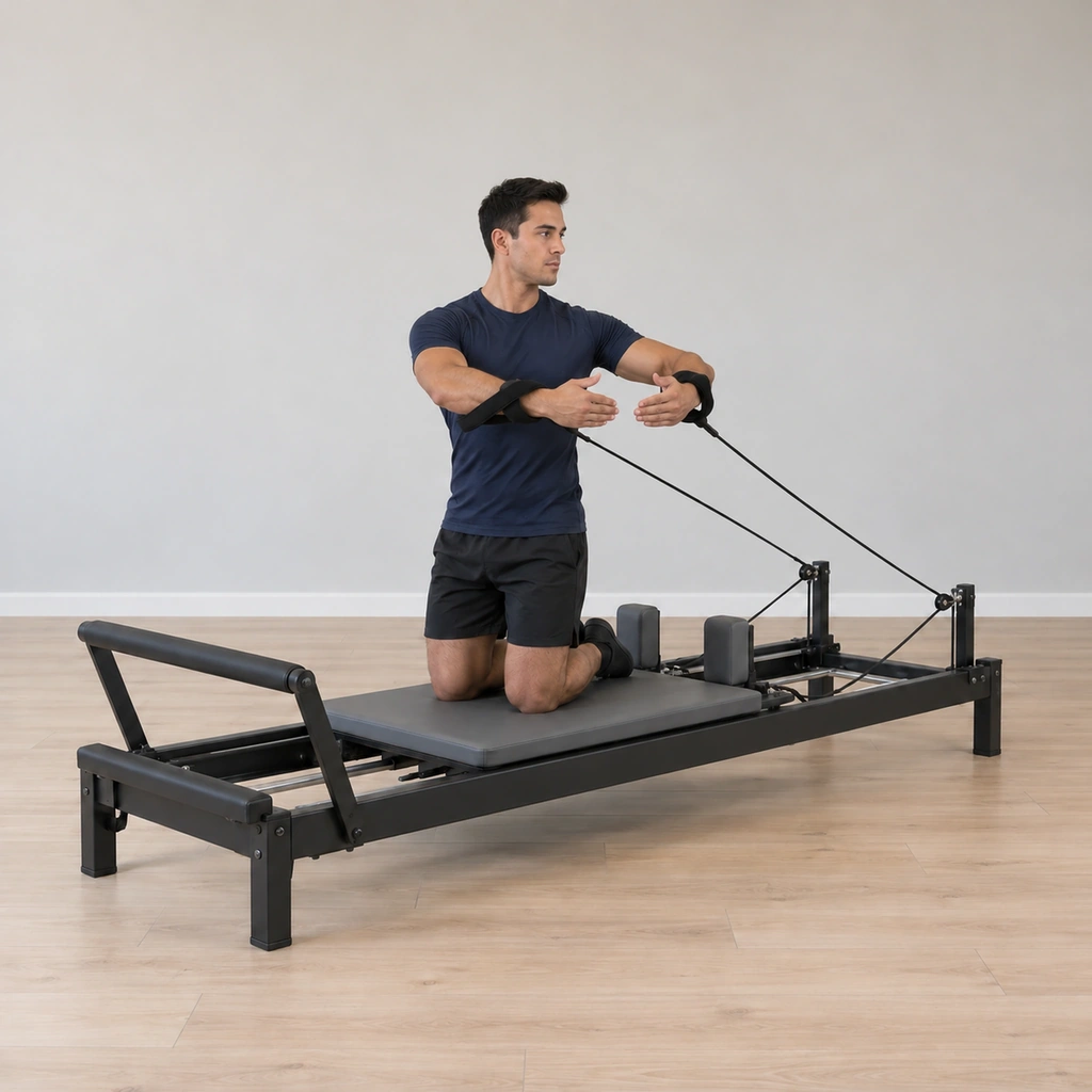 He is unwinding back to centre, then beginning the waist rotation to his left, arms still rounded.