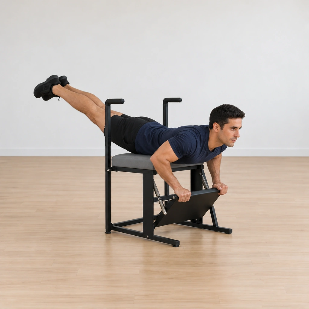 He is tipping back the other way, his legs lifting up and away to push his chest forward and down toward the pedal again, his body staying one long connected piece through the rock.
